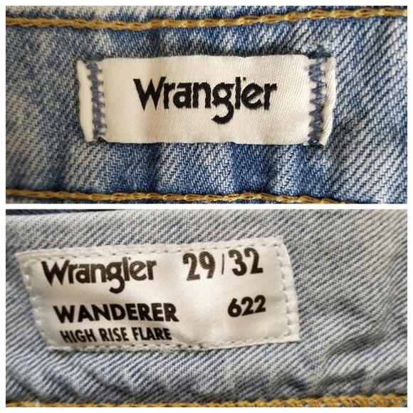 Wrangler Two-Tone Flare Jeans - Light Blue and Blue ' - Picture 13 of 15